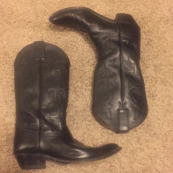 justin black cowboy boots